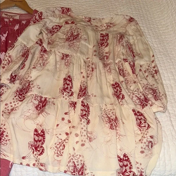 Pink & Cream Matching Girls Set Pegasus and Fairy Prints size 10 years